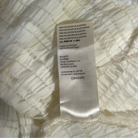 Free People Hailey Cotton Shadow-Striped Crop Top Blouse Size Small Ruffles - Picture 8 of 8